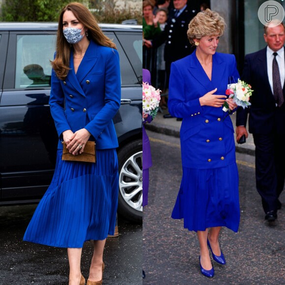 Kate Middleton escolheu um look idêntico ao usado pela sogra, Princesa Diana