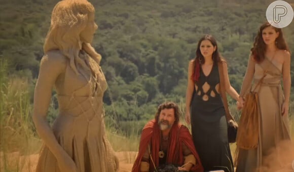 Novela 'Gênesis': mulher de Ló (Emilio Orciollo Netto), Ayla (Elisa Pinheiro) virou estátua de sal