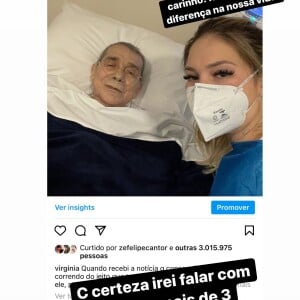 Virgínia Fonseca agradece apoio de seguidores ao pai internado na UTI com pneumonia