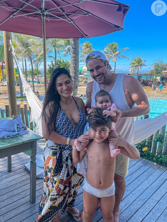 Simone esteve com a família no Beach Park no mês de julho