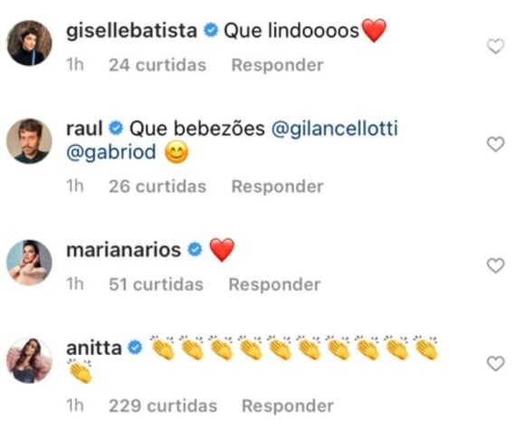 Anitta deixou comentário em post de Giovanna Lancellotti