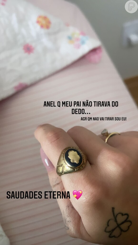 Virginia Fonseca passará a usar o anel que era do pai, Mário Serrão