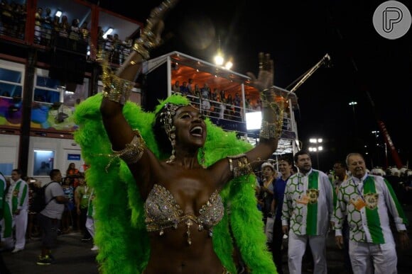 Cris Vianna durante desfile da Imperatriz Leopoldinense no Carnaval 2014
