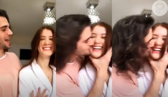 Fiuk aparece com a namorada, Thaisa Carvalho, em vídeo e se declara: 'Te amo'