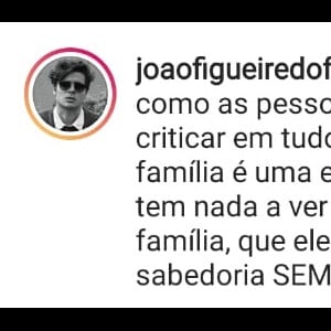 João Figueiredo, marido de Sasha, pede respeito às pessoas em relação a Pyong Lee e Sammy