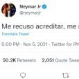 Neymar falou sobre a morte de Marília Mendonça no Twitter