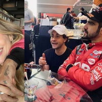 Caio Castro é visto beijando duas mulheres semelhantes à Grazi Massafera após a Fórmula 1