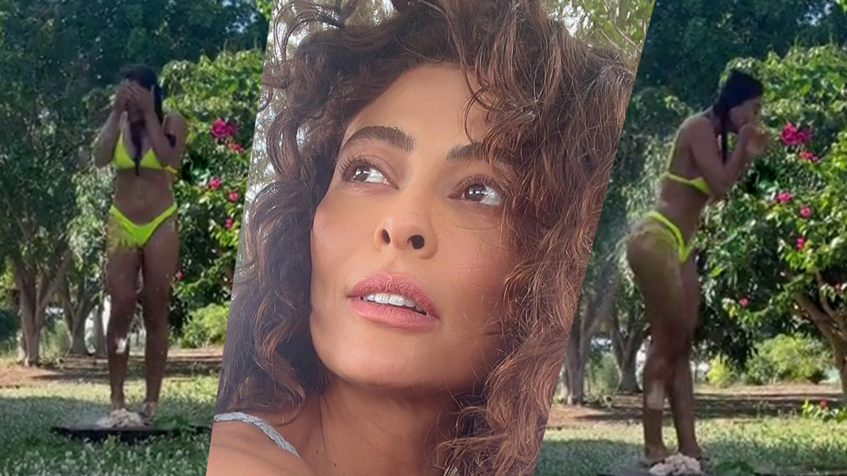 Foto: Juliana Paes toma banho de biquíni no Pantanal - Purepeople