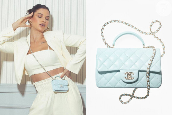Andressa Suita alia conjunto de alfaiataria all white com bolsa de luxo azul: 'Atemporal'