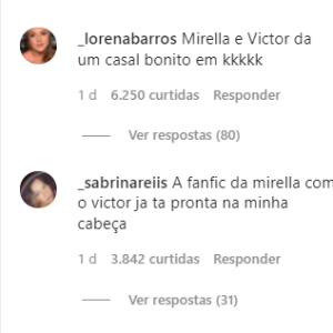 Mirella e Victor Igoh, noivo de Sthe, são shippados na web