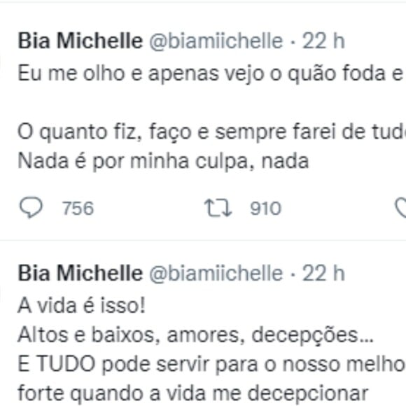 Beatriz Michelle, noiva de MC Gui, mandou indiretas após a web apontar masturbação de Aline no peão debaixo do edredom: 'Nada é culpa minha'
