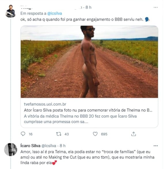 Ícaro Silva rebate seguidores