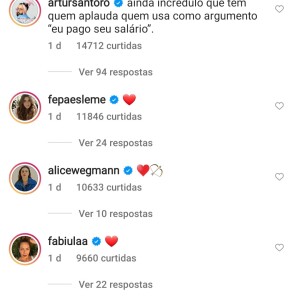 Famosos comentaram a resposta de Ícaro Silva