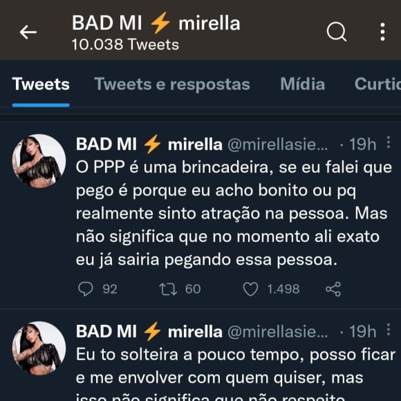 Mirella explica situação com Whindersson Nunes após se revoltar por notícia de que 'queria ficar' com o humorista e João Guilherme