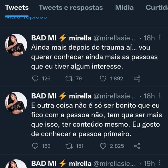 Mirella desabafa sobre dias de solteira e possível affair com Whindersson Nunes