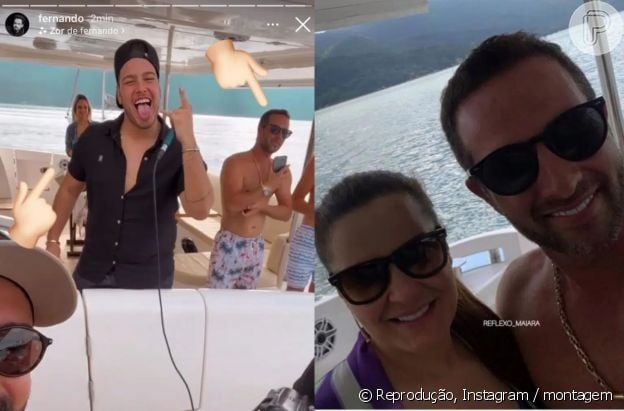 Maiara e Fernando Zor estavam juntos em um passeio de barco