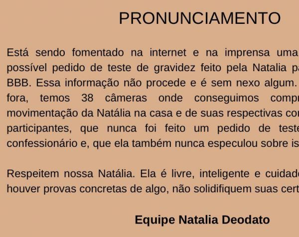 BBB 22: gravidez de Natália? Equipe se posiciona sobre teste polêmico - Purepeople BBB 22: gravidez de Natália? Equipe se posiciona sobre teste polêmico - Purepeople