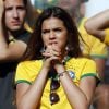 Bruna Marquezine torceu por Neymar no jogo da Seleção Brasileira contra Chile em 28 de junho de 2014