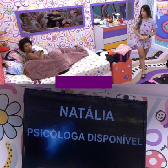 BBB 22: horas depois, Laís foi chamar Natália e avisar que a psicóloga estava disponível para ela