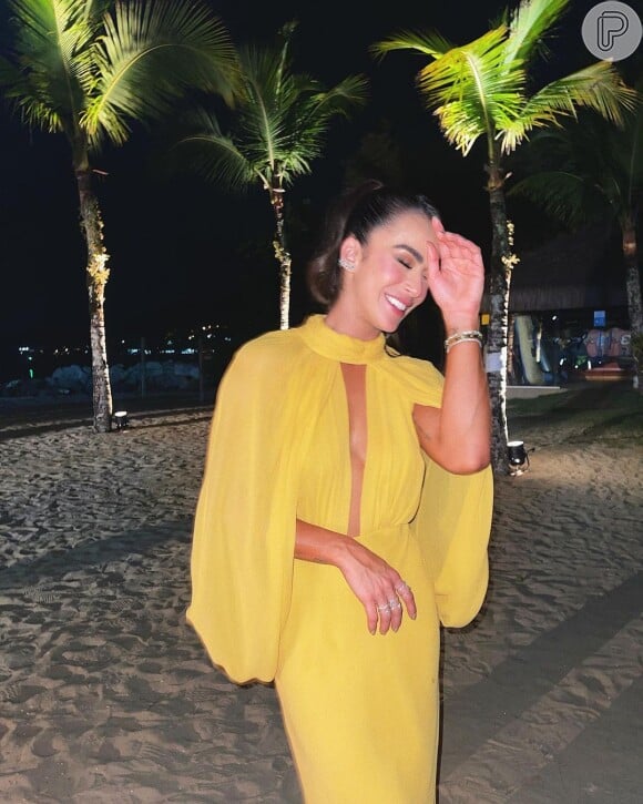 Moda festa em amarelo: veja detalhes do look da influenciadora Mari Saad