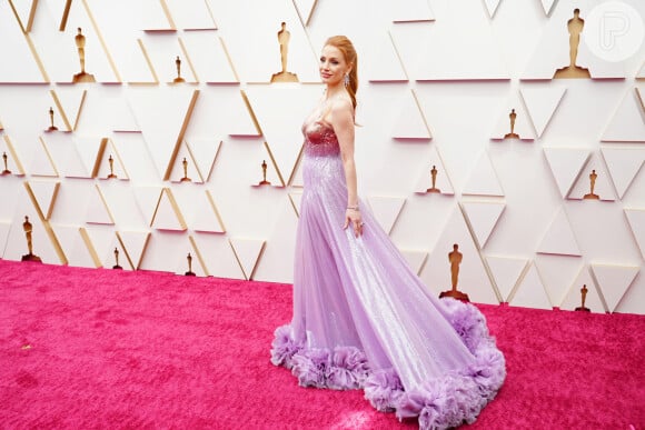 Look Gucci de Jessica Chastain no Oscar 2022 tinha um degradê
