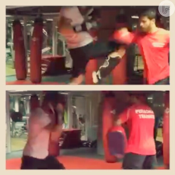 Klebber Toledo mostra golpes durante treino intenso se kickboxing no Instagram, nesta quinta-feira, 11 de dezembro de 2014