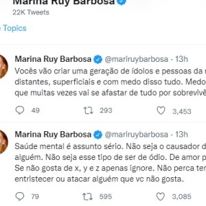 Marina Ruy Barbosa fez a reflexão após a terapia