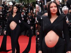 Cannes 2022: com look vazado, Adriana Lima deixa barriga de gravidez em evidência. Fotos!