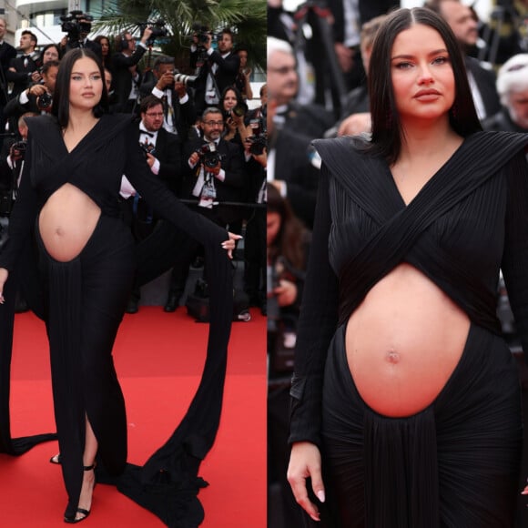 Cannes 2022: com look vazado, Adriana Lima deixa barriga de gravidez em evidência. Fotos!