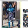 Nas fotos, Xolo Maridueña está vestido como 'Besouro Azul'