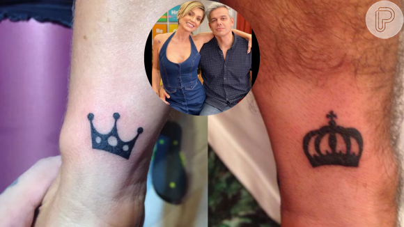 Rei e Rainha: Flávia Alessandra e Otaviano Costa tatuaram coroas como homenagem ao casamento