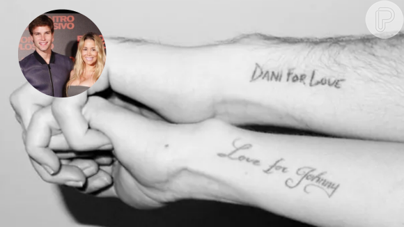 Danielle Winits e Jonathas Faro taturam declarações de amor em inglês