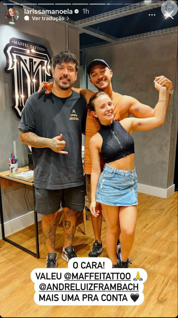Larissa Manoela e André Luiz Frambach fazem nova tatuagem de casal