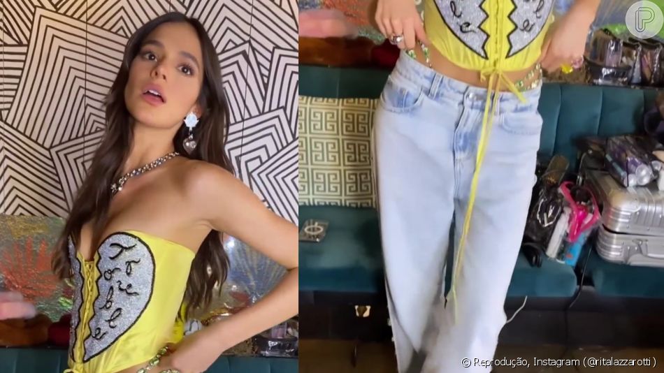 Bruna Marquezine roubou a cena nas redes sociais nesta quinta-feira (23) ao exibir um look ousado