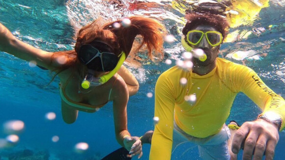 Marina Ruy Barbosa e namorado, Guilherme Mussi, surgem juntos em mergulho nas Maldivas
