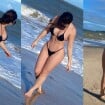 Naiara Azevedo surpreende seguidores ao surgir de biquíni fio-dental e barriga trincada em praia. Fotos!