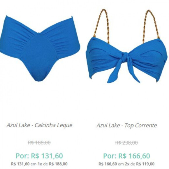 O biquíni escolhido por Camilla Camargo é da grife Lefah