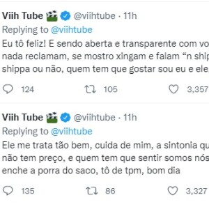 ''Não enche', pediu Viih Tube