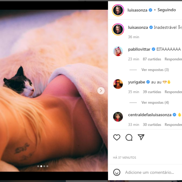 Com bumbum de fora, Luísa Sonza exibiu marquinha de biquíni