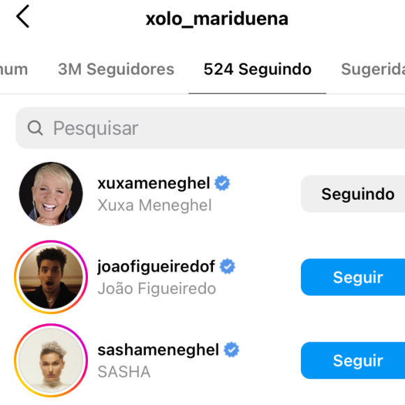 Suspeitas começaram quando Xolo Maridueña passou a seguir Xuxa, Sasha e João Figueiredo