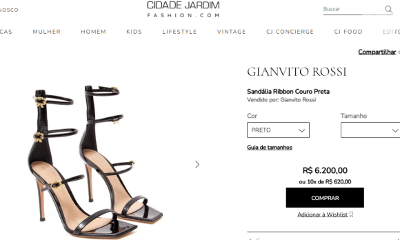 Calçado de Anitta no VMA pode ser comprado no e-commerce CJ Fashion na cor preta