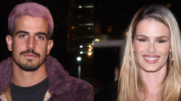 Yasmin Brunet e Enzo Celulari, de cabelo roxo, vão ao show de Demi Lovato após beijos em festival