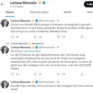 Larissa Manoela disse que não quis falar de ninguém especificamente no post