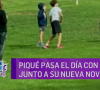 Gerard Piqué e os filhos, Milan e Sasha, brincaram com um pet ao lado de Clara Chía