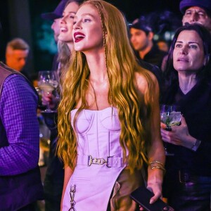 Look grifado de Marina Ruy Barbosa: na festa do namorado, Guilherme Mussi, a ruiva usou uma produção toda da Fendi