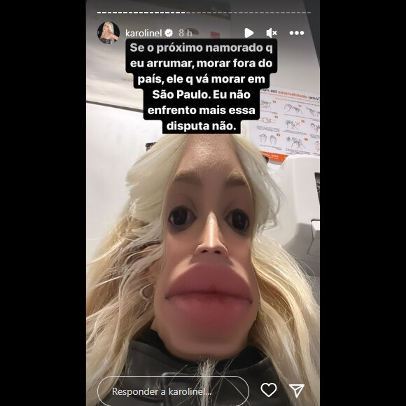 Karoline Lima prometeu não mudar de país por mais nenhum namoro