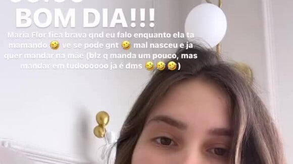 Virgínia Fonseca amamentou a filha Maria Flor com um vídeo pouco depois das 9h de sexta-feira 28 de outubro de 2022