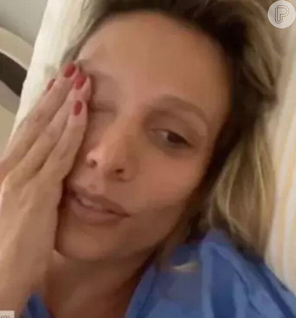 Luisa Mell apareceu abatida e deitada em uma cama de hospital