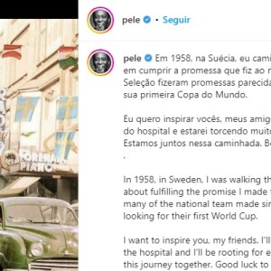 Pelé usou as redes sociais para falar com os jogadores do Brasil