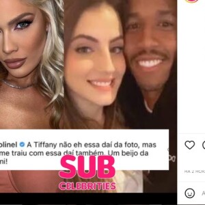 Um portal de notícias usou a foto de outra menina para representar Tiffany e Karoline Lima disse que Éder também a traiu com a moça da foto